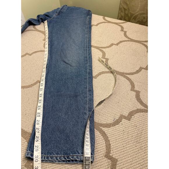 Goldsign Button fly Blue Relaxed High Rise Straight-Leg Jeans, Size 25, MSRP$350 - Picture 7 of 14